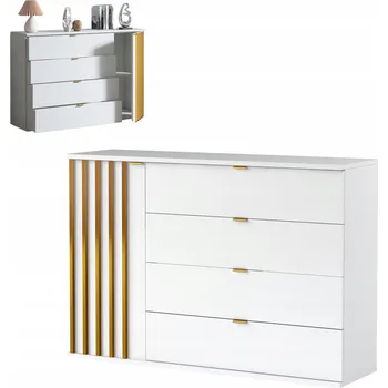 Komoda Komoda LENA, vícebarevná, laminovaná deska, 4 zásuvky, 1 dvířka, 120 cm