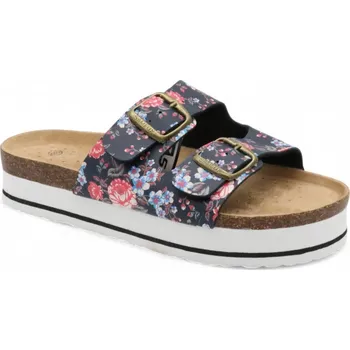 Dámské pantofle SAMLUX® Dámské korkové pantofle na platformě 8007 navy Barva: Navy, Velikost: 41