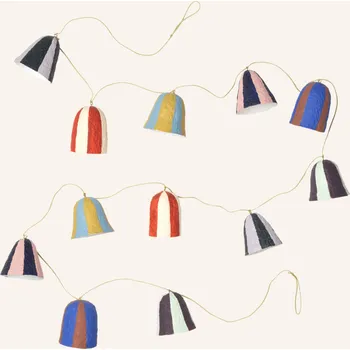 Broste Copenhagen Girlanda Stripe Pulp, modrá / světle zelená...