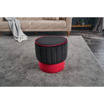 Taburet Puf Rose Puf - Black