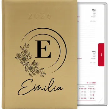 Diář Knižní kalendář 2026 A5 FunnyCase zlatý