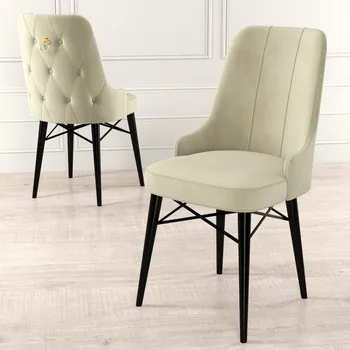 Jídelní stůl Sada židlí (6 kusů) Pare - Cream, Black