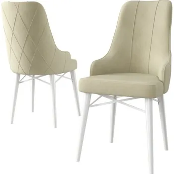 Jídelní stůl Sada židlí (6 kusů) Neta - Cream, White
