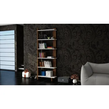 Knihovna Knihovna Order - White, Walnut