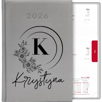 Diář Knižní kalendář 2026 A5 FunnyCase stříbrný