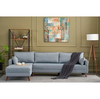 Sedací souprava Rohová sedací souprava Bella Soft Köşe Koltuk Left - Blue