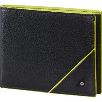 Peněženka Samsonite Edgy SLG pánská peněženka KSO-015, Barva Black/Lime A185
