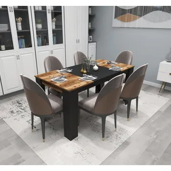 Jídelní stůl Jídelní stůl Line - Light Walnut, Black