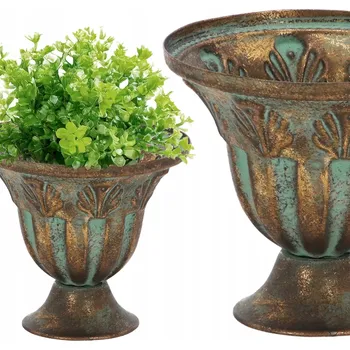 Váza Malá dekorativní váza ze železa 12 cm KVĚTINÁČ RETRO STAROŽITNÝ VZHLED