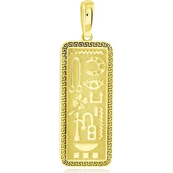 Přívěsek GEMMAX Zlatý přívěsek Egyptská destička – zlatý šperk ryzosti 585/1000 v Dárkovém balení s Certifikátem GUPYN-03523