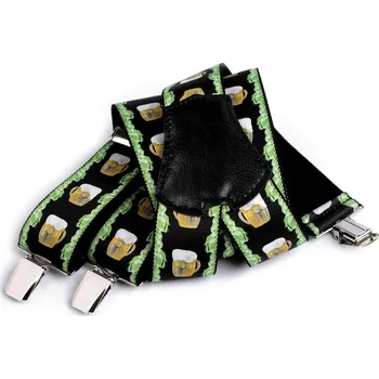 Kšandy Kšandy délka 120 cm šířka 4 cm vzor pivo doplněný o zelenou dekoraci 650327, VELIKOST UNI