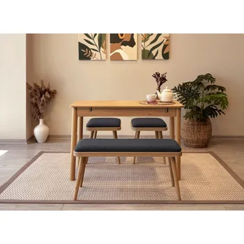 Jídelní stůl Jídelní set s rozkládacím stolem a židlemi (4 kusy) Vina Mini 04 1053 - Oak, Anthracite