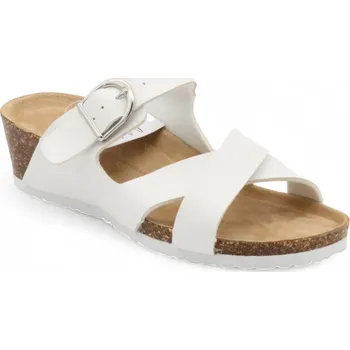 Dámské pantofle SAMLUX® Dámská zdravotní obuv na klínku 9038 white Barva: White, Velikost: 40