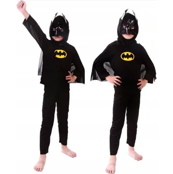 Karnevalový kostým BATMAN KOSTÝM PRO CHLAPCE PLÁŠŤ MASKA 110-122
