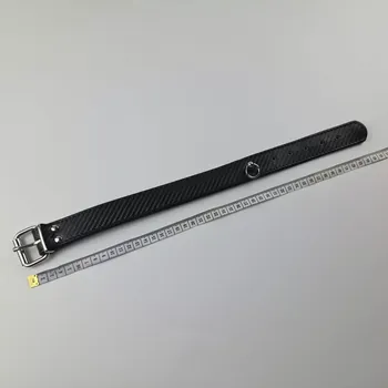 Obojek pro psa Kožený obojek carbon černý s očkem - výprodej