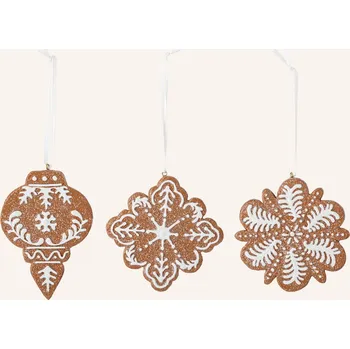 Bloomingville 3dílná Sada Dekoračních Přívěsků Pearl, hnědá