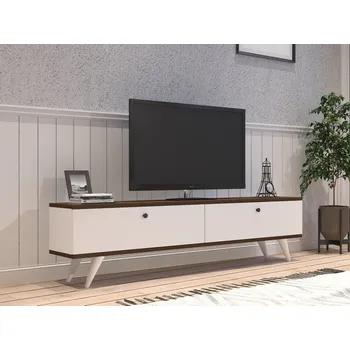 Televizní stolek TV stolek Paris - White, Walnut