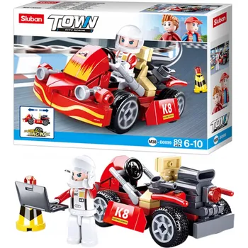 ostatní stavebnice STAVEBNICE SLUBAN TOWN 89 DÍLŮ MĚSTO ZÁVODNÍ AUTO