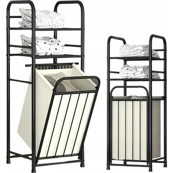 Koš na prádlo KOŠ NA PRÁDLO, PRÁDELNÍK S POLICÍ DO KOUPELNY 100x37x35 CM