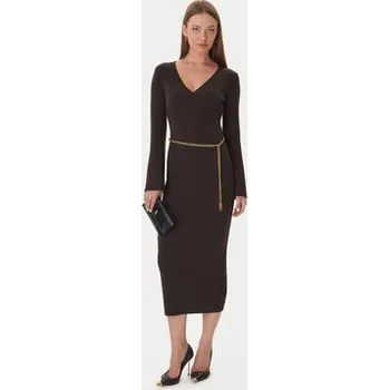 Dámské šaty MICHAEL Michael Kors Úpletové šaty MF5835G4VR Hnědá Slim Fit XS