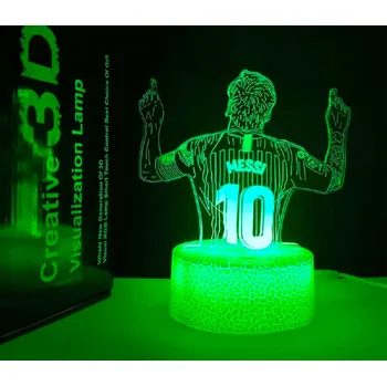 Lampička 3D LED lampička Lionel Messi LM10 Fotbalový Dárek Goat FC Barcelona