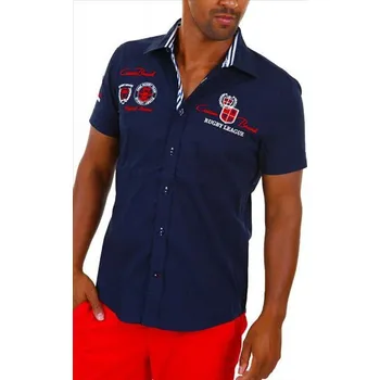 CARISMA košile pánská 9002 krátký rukáv slim fit 4XL tmavě modrá