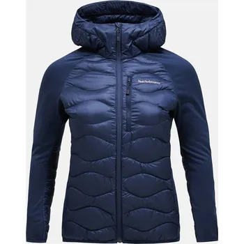 Dámská bunda Dámská Prošívaná bunda PEAK PERFORMANCE HELIUM DOWN HYBRID HOOD WOMEN G79840010_2N3 – Tmavě modrá XS