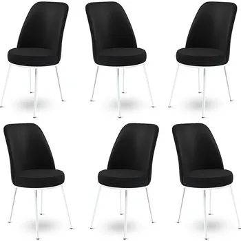 Jídelní stůl Sada židlí (6 kusů) Dexa - Black, White