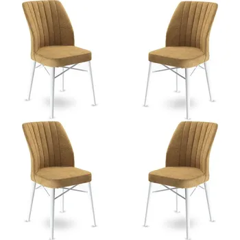 Jídelní stůl Sada židlí (4 kusy) Flex - Cappuccino, White