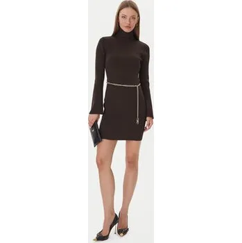 Dámské šaty MICHAEL Michael Kors Úpletové šaty MF583C633D Hnědá Slim Fit L