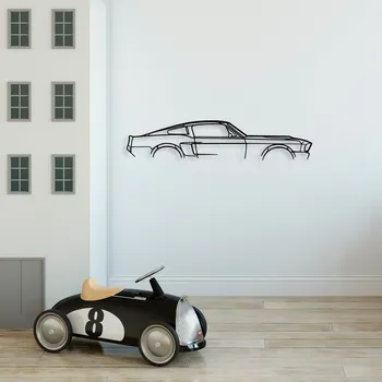 Věšák Dekorativní kovový doplněk na zeď 1967 Ford Mustang Shelby GT500 Silhouette