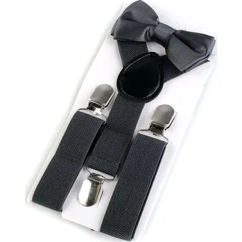 Motýlek Dětská sada kšandy a motýlek v šedé barvě 650332, VELIKOST UNI