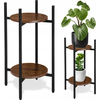 Stojan na květiny DRŽÁK NA KVĚTINÁČ STOJÍCÍ LOFTOVÝ STOJAN NA KVĚTINY ROSTLINY KVĚTINÁČE POLICE 61 cm