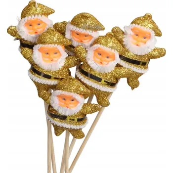 Vánoční dekorace HVĚZDA Mikuláš SKŘÍTEK NA DRÁTKU 6 KS OZDOBA FIGURKA K DEKORACI