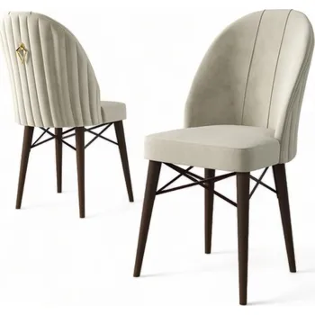 Jídelní stůl Sada židlí (6 kusů) Ritim - Cream, Brown