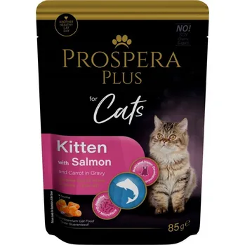 Krmivo pro kočku KRMIVO MOKRÁ PRO KOŤATA KAPSIČKA PROSPERA PLUS LOSOS MRKEV 85G