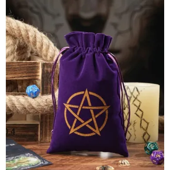 Sáček na tarotové karty - Pentagram fialový