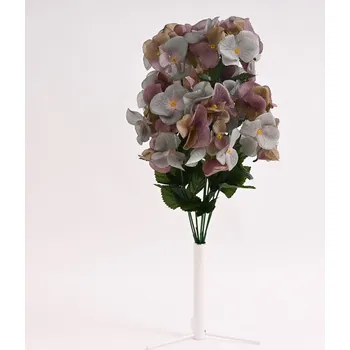 umělá květina Kytice hortenzie 48 cm , fialovo-zelená