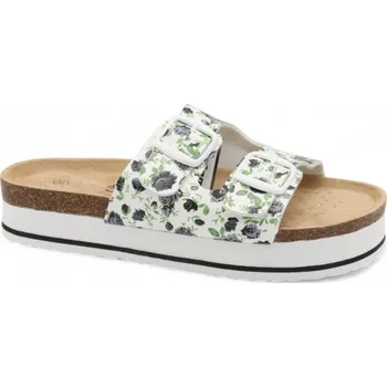 Dámské pantofle SAMLUX® Dámské korkové pantofle na platformě 8003 black Barva: White, Velikost: 39