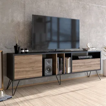 Televizní stolek TV stolek Mistico (180) - Walnut, Black