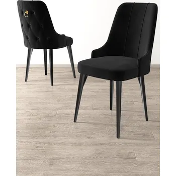 Jídelní stůl Sada židlí (6 kusů) Newa - Black