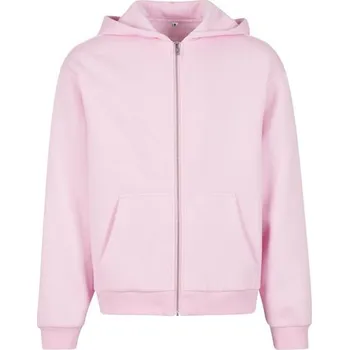 Pánská móda Build Your Brand Hebká pánská mikina na zip Fluffy - Jemně růžová | M
