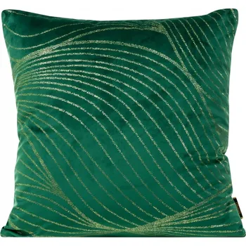 Povlak na polštářek Dekorační povlak na polštář 45x45 cm, tmavě zelený, sametový se vzorem