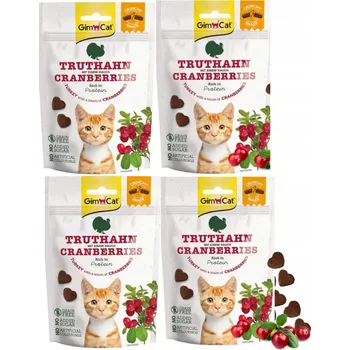 Pamlsek pro kočku GimCat Crunchy Snack křupavé pamlsek pro kočky s krůta a Brusinky Sada 4x50g