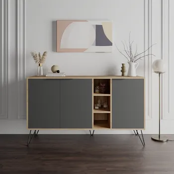 Komoda Konzolový stolek Clara Console - Oak, Anthracite
