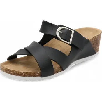 Dámské pantofle SAMLUX® Dámská zdravotní obuv na klínku 9038 black Barva: Black, Velikost: 36