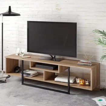 Televizní stolek TV stolek Asal (150) - Walnut, Black