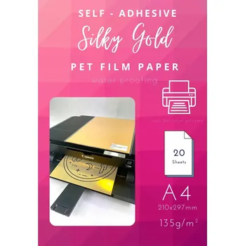 Papír pro tiskárny Samolepicí hedvábný papír zlatý voděodolný