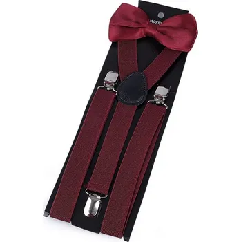 Motýlek Chlapecká sada kšandy a motýlek bordó 650360, VELIKOST UNI