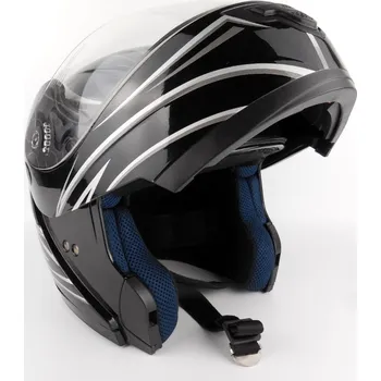 Helma na motorku NERVE Výklopná helma NH3008 Black